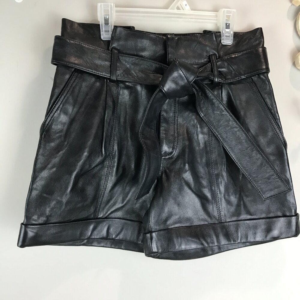 Black leather Gianni Bini Shorts, NWT